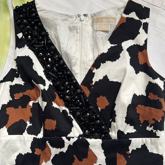 ⭐️MICHAEL Michael Kors Sleeveless Beaded Leopard Print Dress⭐️ - Picture 2 of 7